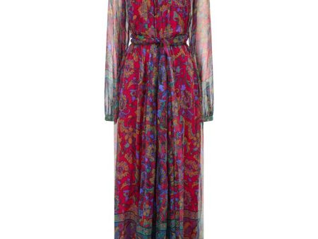 Hanae Mori Haute Couture Printed Silk Chiffon Dress For Sale