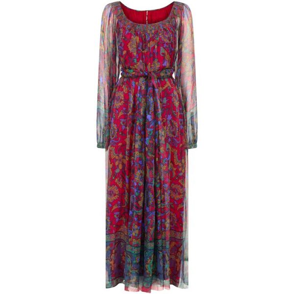 Hanae Mori Haute Couture Printed Silk Chiffon Dress For Sale