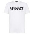 Versace White Embroidered Logo T-Shirt For Cheap