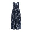 1990s Laura Ashley Navy Polka Dot Strapless Dress Online Hot Sale