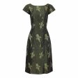 1960s Green Floral Metallic Brocade Dress Online Hot Sale