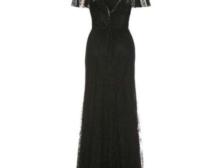 1930s Layered Black Lace Gown For Cheap