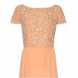 1960’s Peach Crepe Full Length Couture Dress with Beaded Bodice Cheap