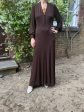 1970s Roland Klein Brown Silk Jersey Maxi Dress Discount