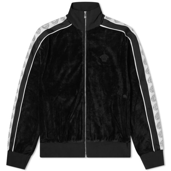 Versace Black Velour Tape Track Jacket Online