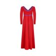 1969 Rudi Gernreich Red and Purple Wool Maxi Dress Online now