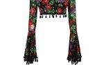 1994 Dolce and Gabbana Floral Trumpet Sleeve Crop Top For Discount