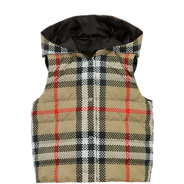 Kids Burberry Reversible Check Puffer Gilet Online now