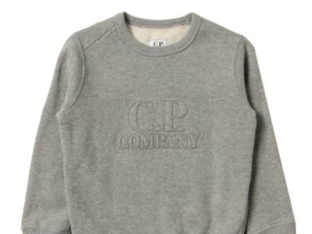 Kids CP Company Grey Embroidered Logo Sweatshirt Online