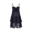 2008 Christian Dior Navy Silk Chiffon Babydoll Dress For Sale