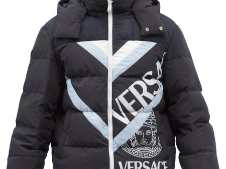 Versace Logo Print Down Jacket Online Sale