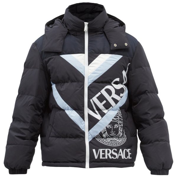 Versace Logo Print Down Jacket Online Sale