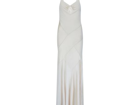 Y2K Blumarine Bias Cut Jersey Cream Slip Dress on Sale