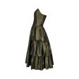 ARCHIVE - 1980s Katerina Strapless Olive Green Taffeta Dress For Discount