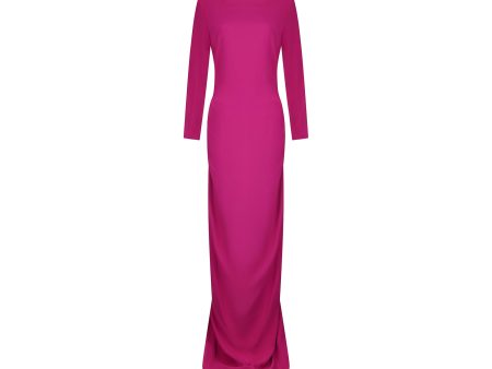 1990s Guy Laroche Couture Pink Silk Crepe Dress For Sale