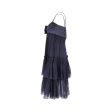 2008 Christian Dior Navy Silk Chiffon Babydoll Dress For Sale