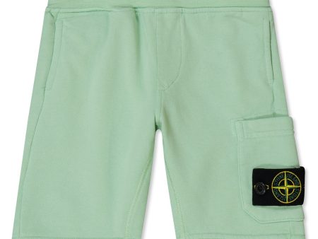 Stone Island Junior Logo-Appliqued Cotton Jersey Shorts on Sale