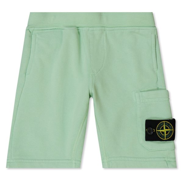 Stone Island Junior Logo-Appliqued Cotton Jersey Shorts on Sale