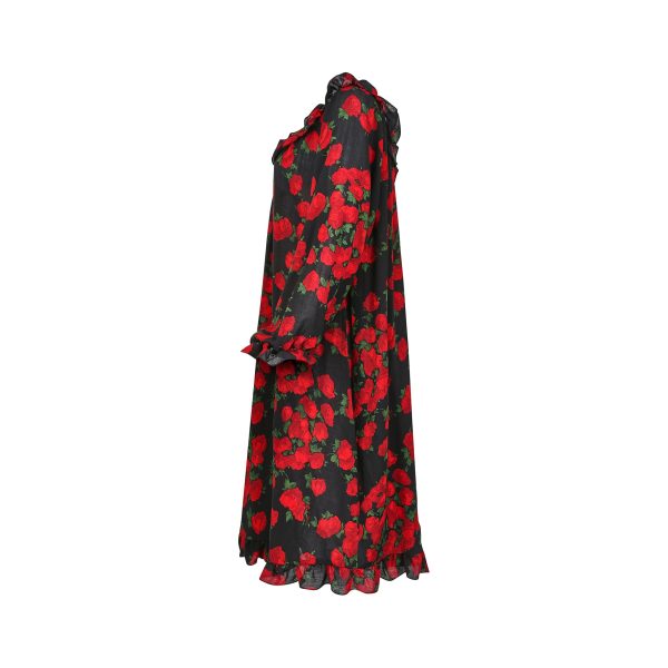 1994 Yves Saint Laurent Wool Roseprint Dress For Sale