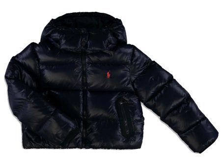 Kids Ralph Lauren Navy Down Coat For Cheap