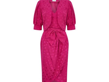 1990s Gail Hoppen Pink Dress Suit with Belt For Discount