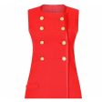 ARCHIVE - 1970s Ted Lapidus Haute Couture Red Pinafore Dress Hot on Sale