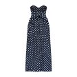 1990s Laura Ashley Navy Polka Dot Strapless Dress Online Hot Sale