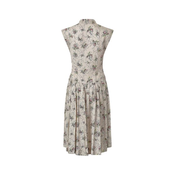 1950s Victor Josselyn Silk Floral Rose Spray Print Dress Online Hot Sale