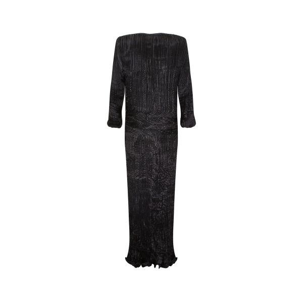 1990s Patricia Lester Fortuny Pleated and Beaded Dress on Sale