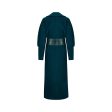 1980s Claude Montana Teal Green Wool Overcoat Discount