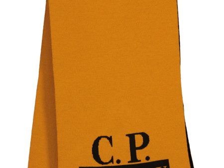 CP Company Orange Logo Scarf For Discount