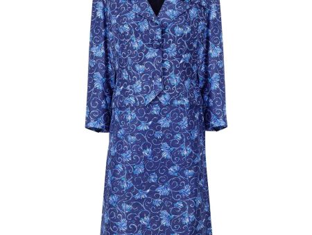 1950s Hardy Amies Blue Floral Skirt Suit For Cheap