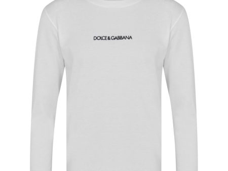 Kids Dolce & Gabbana White Long Sleeve T-Shirt Sale