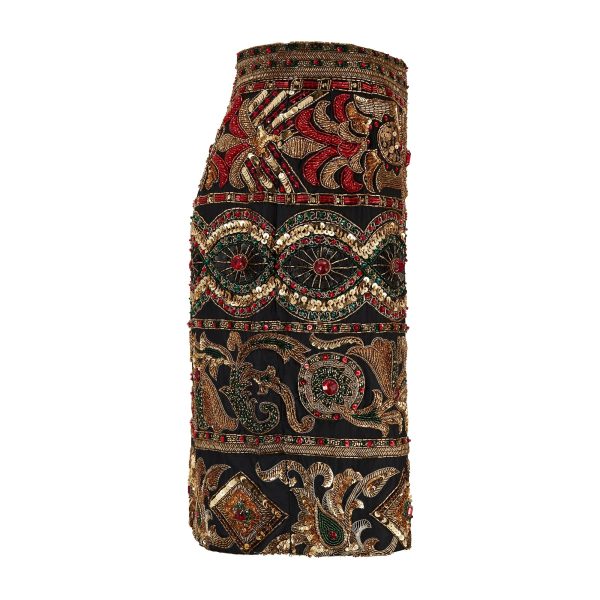 1990s Genny By Gianni Versace Baroque Beaded and Sequinned Skirt Supply