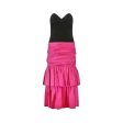 1980s Hidy Misawa Black Velvet and Hot Pink Silk Dress Online Sale