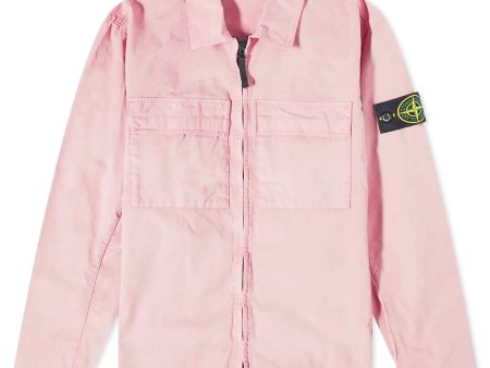 Stone Island Supima Cotton Twill Zip Overshirt Discount