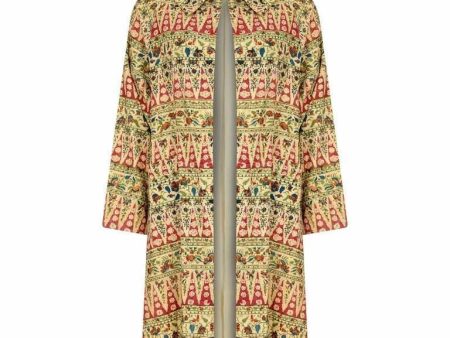 1960s Floral Block Print Swing Overcoat Online Sale