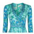 1970s Emilio Pucci Turquoise Printed Silk Jersey Dress With Cross Over Bodice Fashion