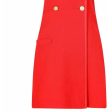 ARCHIVE - 1970s Ted Lapidus Haute Couture Red Pinafore Dress Hot on Sale