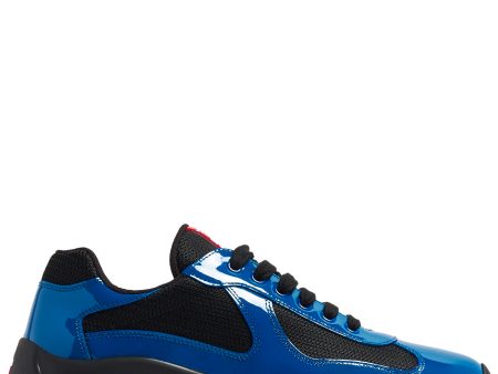 Prada Americas Cup Black & Blue Trainers on Sale