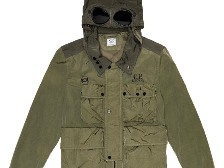 Kids CP Company Green Chrome Goggle Jacket Supply