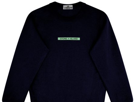 Stone Island Junior Navy Logo Sweatshirt Discount