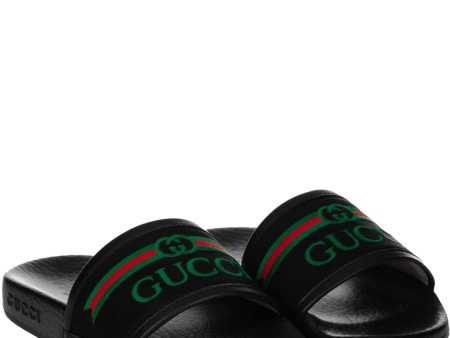 Kids Gucci Nylon Logo Sliders Discount