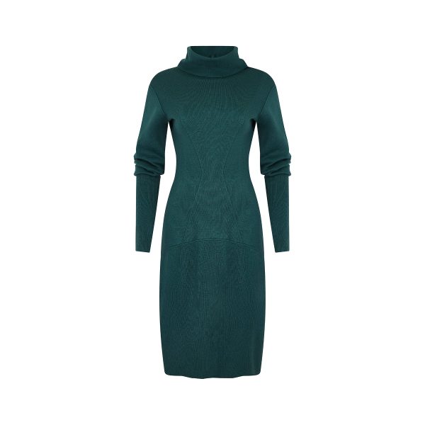 1980s Alaia Wool Teal Green Bodycon Dress For Cheap