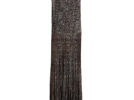 1920s or 1930s Black & Gold Floral Lace French Lame Dress Sale