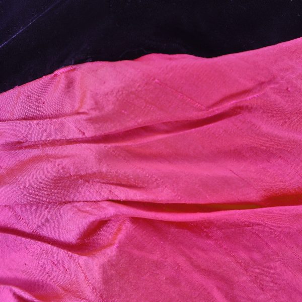 1980s Hidy Misawa Black Velvet and Hot Pink Silk Dress Online Sale