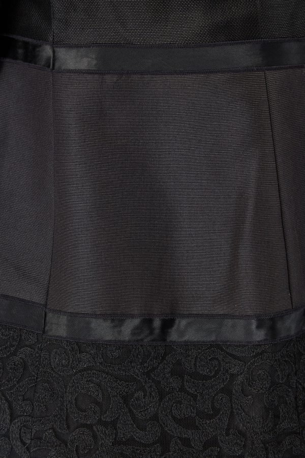 1998 Runway Jacques Fath Black Silk Lacework Jacket For Discount