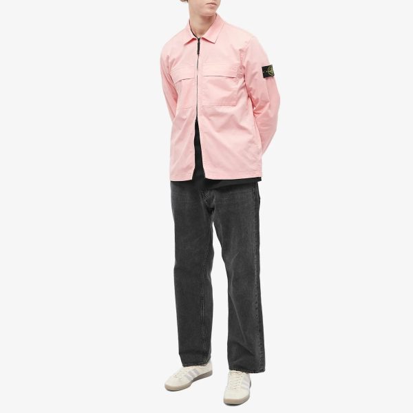 Stone Island Supima Cotton Twill Zip Overshirt Discount