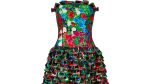 2008 Runway Oscar de la Renta Strapless Ruffle Tiered Dress Fashion