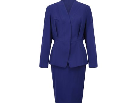 1990s Thierry Mugler Electric Blue Skirt Suit For Discount